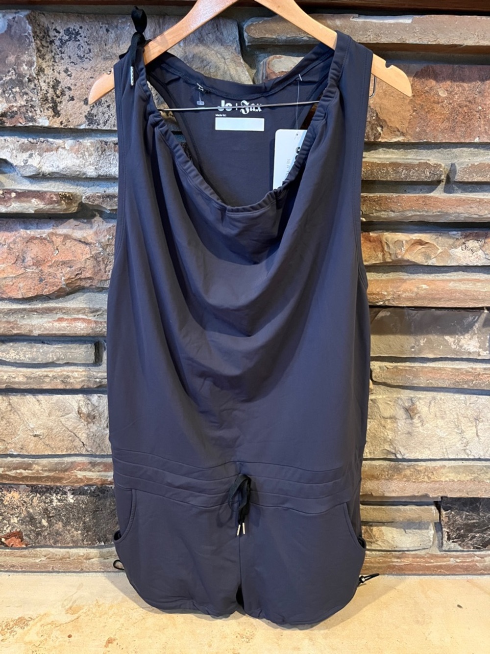 Jo+Jax Rompie Grey Draped Dance Romper